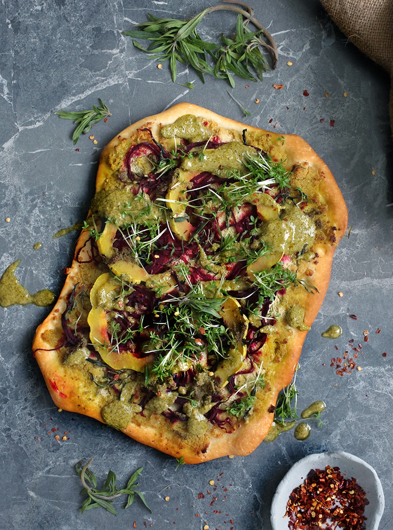 Vegan Spiralized Beet and Squash Pizza • Green Evi
